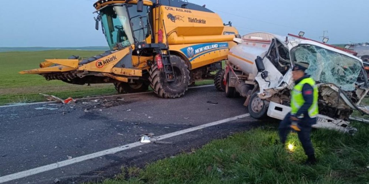 Diyarbakır’da akaryakıt tankeri ile biçerdöver çarpıştı: 1 ölü, 1 yaralı