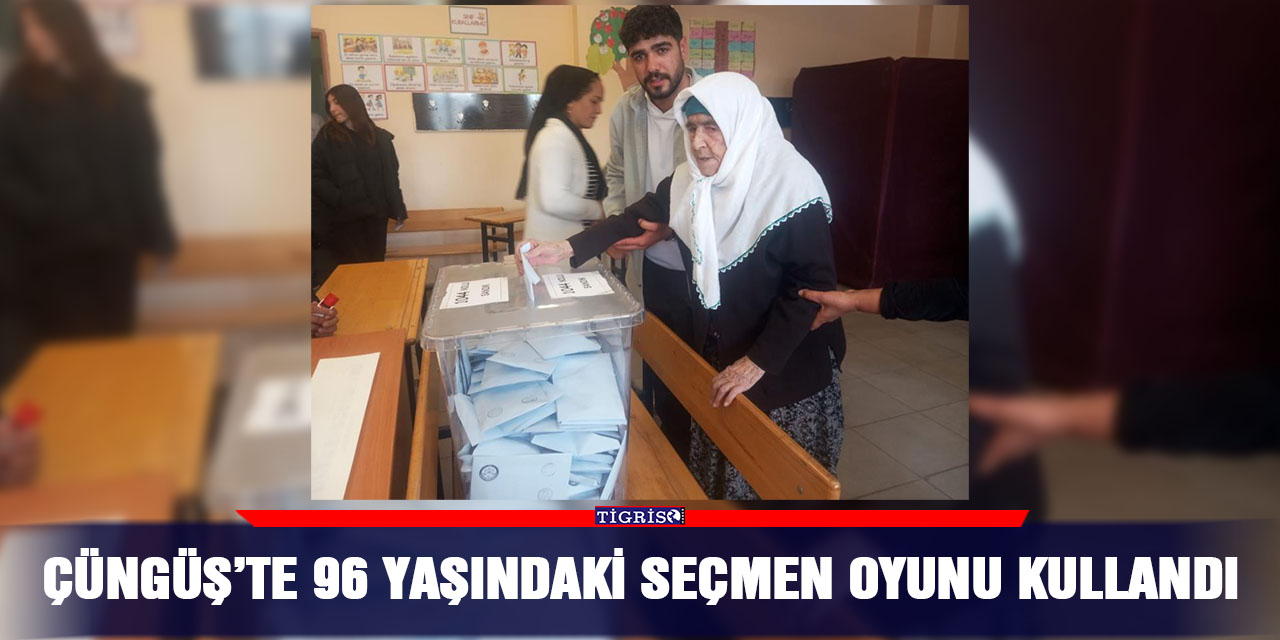 Çüngüş’te 96 yaşındaki seçmen oyunu kullandı