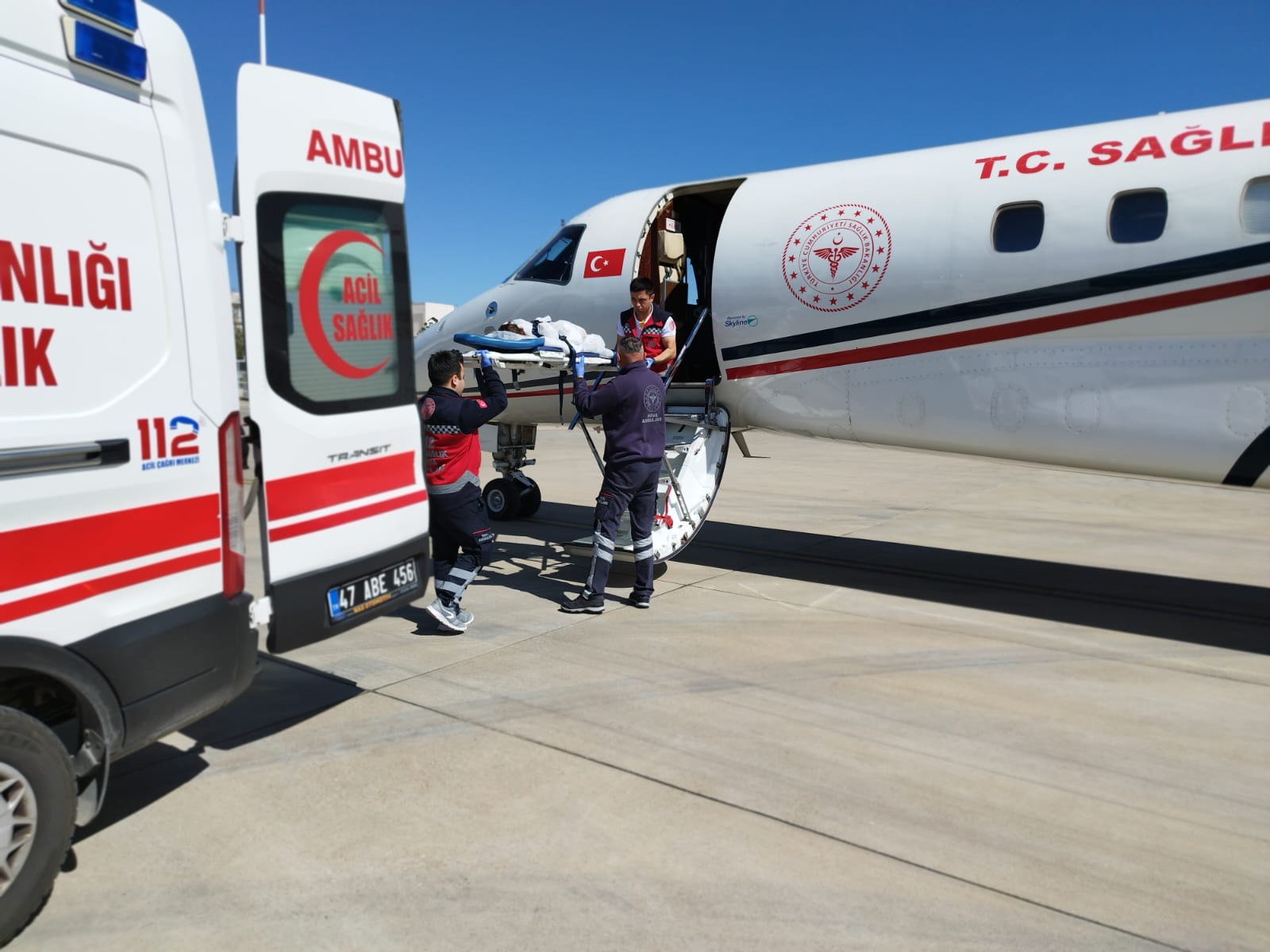 Böbrek hastası bebek, ambulans uçakla Ankara’ya sevk edildi