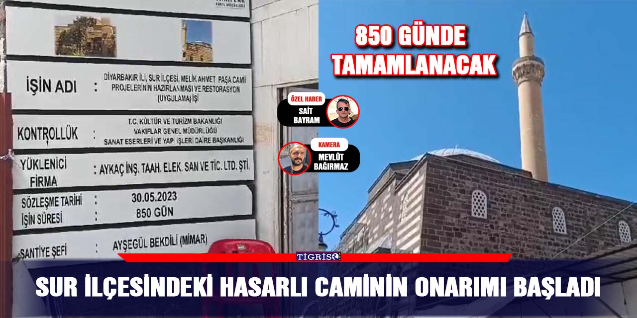 VİDEO - Sur İlçesindeki hasarlı caminin onarımı başladı