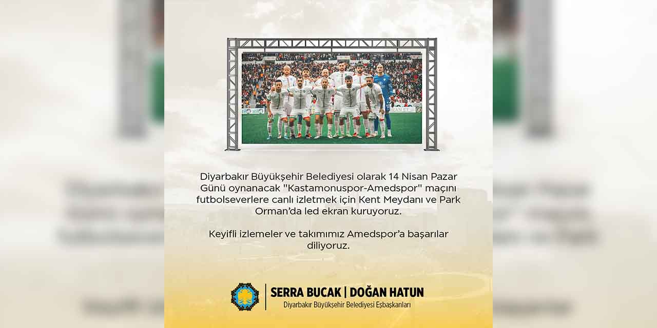 Diyarbakır Büyükşehir’den Amedspor-Kastamonuspor maçı için jest