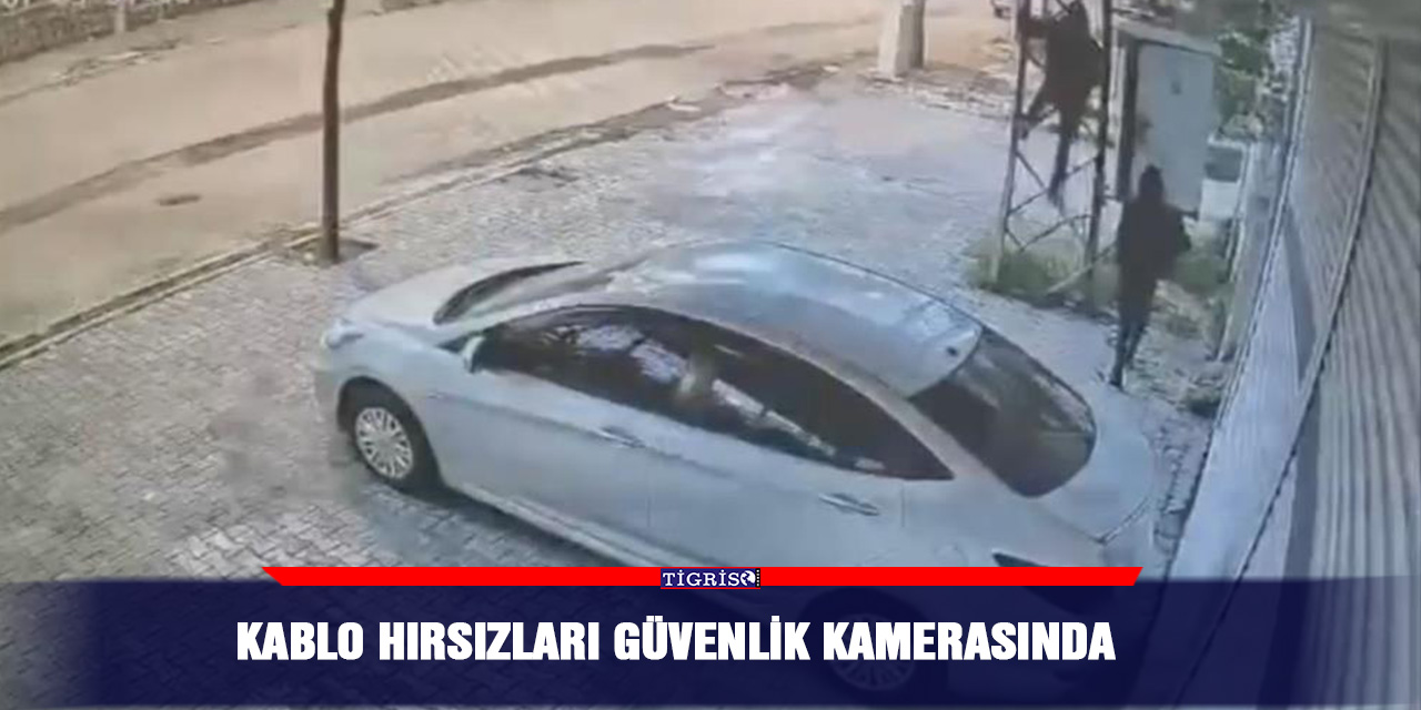 Kablo hırsızları güvenlik kamerasında