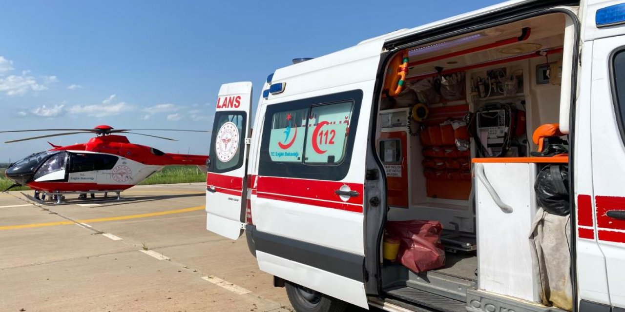 Diyarbakır’da parmağı kopan genç helikopter ile hastaneye sevk edildi