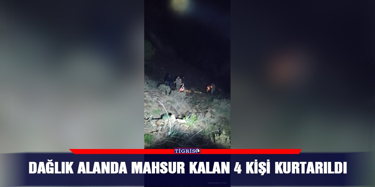 Dağlık alanda mahsur kalan 4 kişi kurtarıldı
