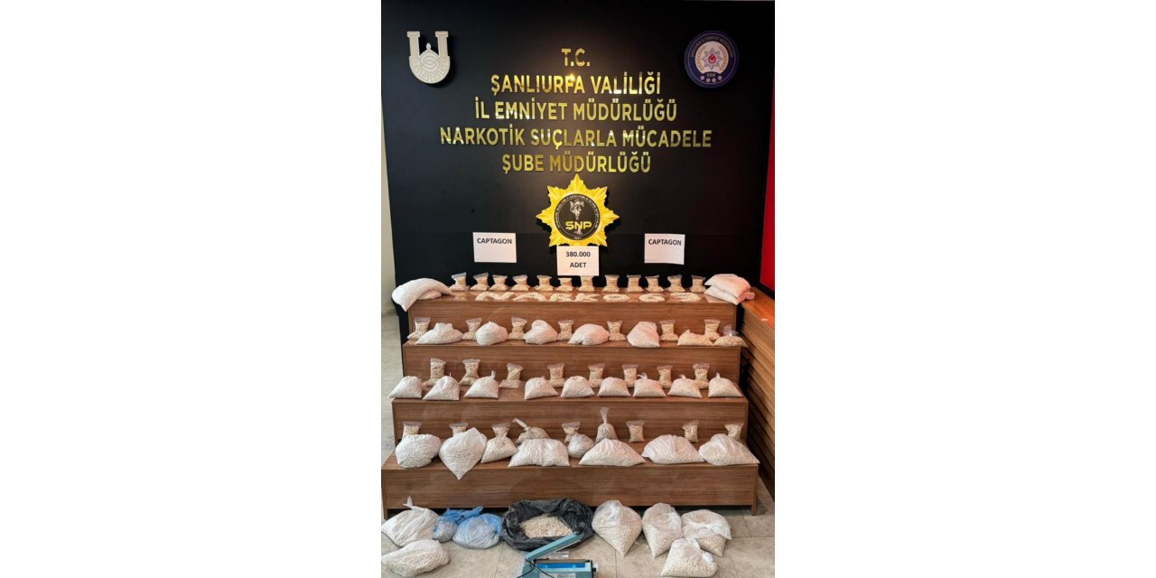 Urfa'da 380 bin uyuşturucu hap ele geçirildi