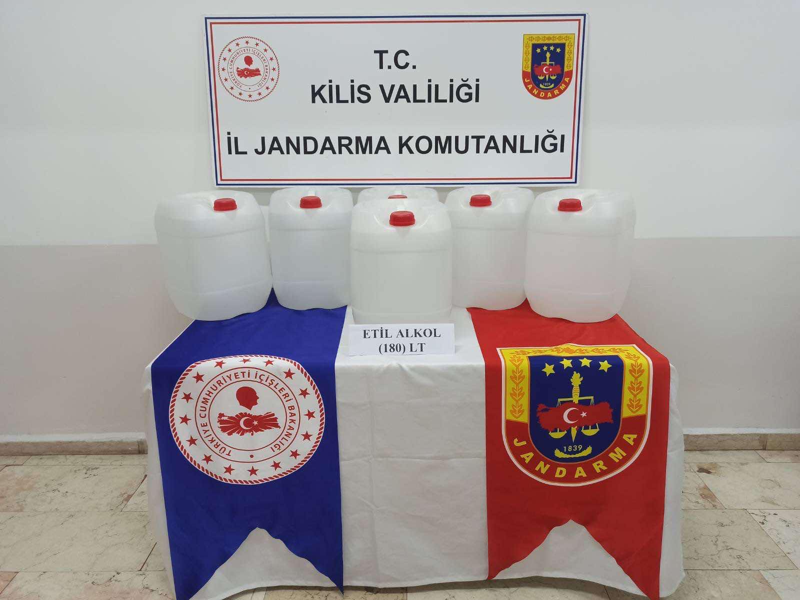 Kilis'te 180 litre etil alkol ele geçirildi
