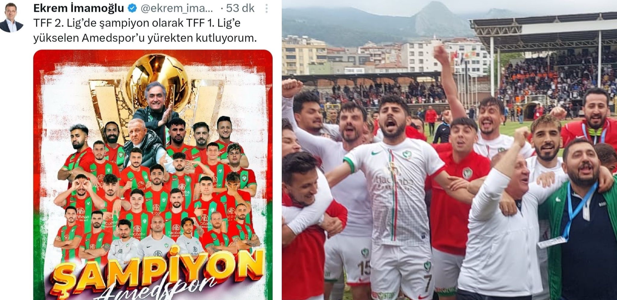 İmamoğlu’ndan Amedspor'a kutlama