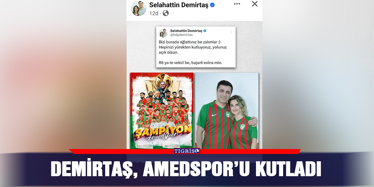 Demirtaş, Amedspor’u kutladı