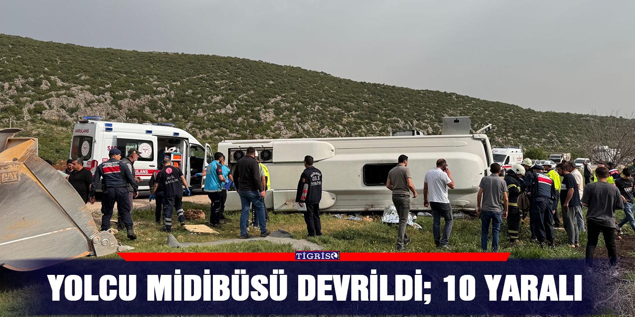 Yolcu midibüsü devrildi; 10 yaralı