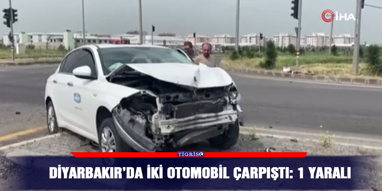VİDEO - Diyarbakır’da iki otomobil çarpıştı: 1 yaralı