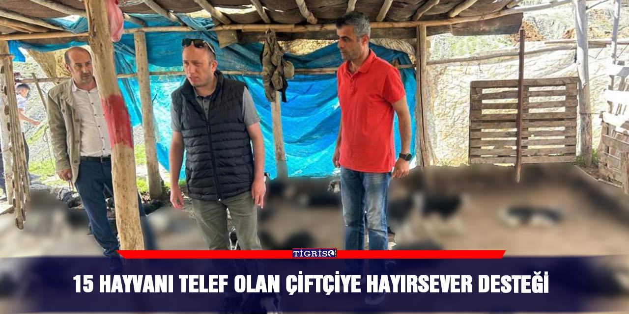 15 hayvanı telef olan çiftçiye hayırsever desteği