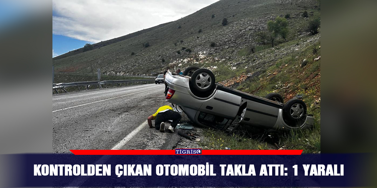 Kontrolden çıkan otomobil takla attı: 1 yaralı