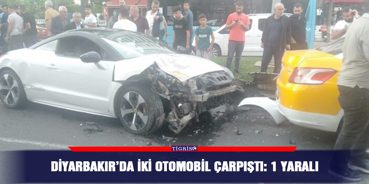 Diyarbakır’da iki otomobil çarpıştı: 1 yaralı