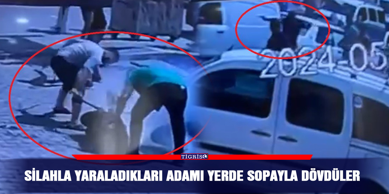 Silahla yaraladıkları adamı yerde sopayla dövdüler