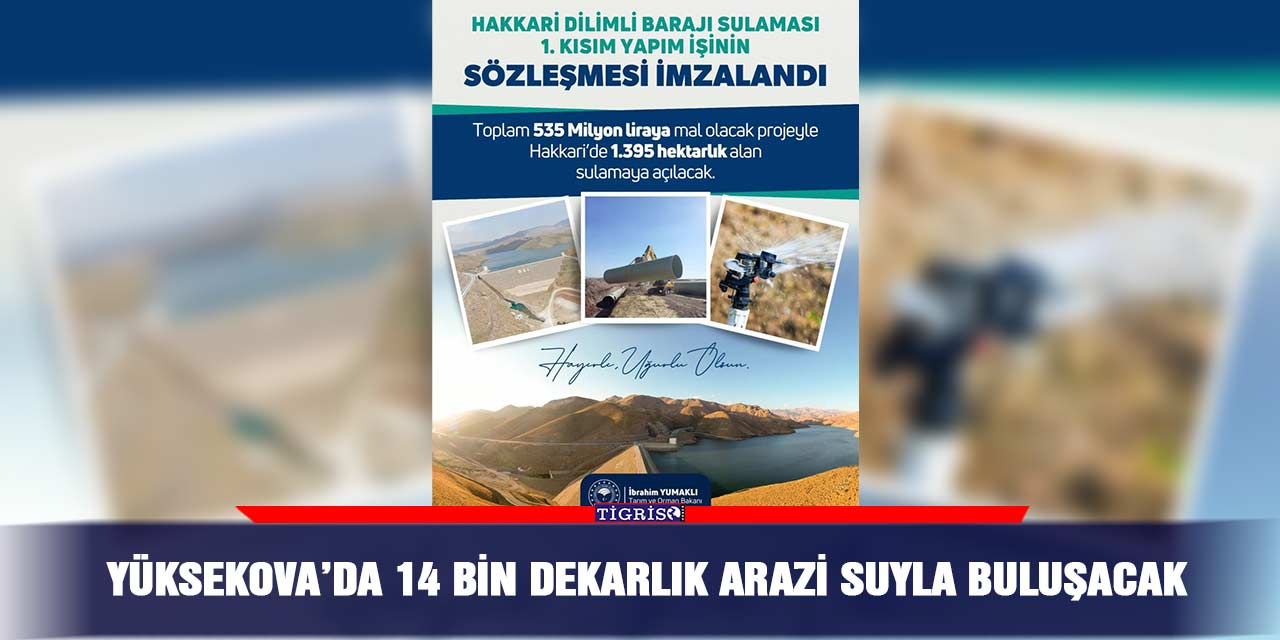 Yüksekova’da 14 bin dekarlık arazi suyla buluşacak