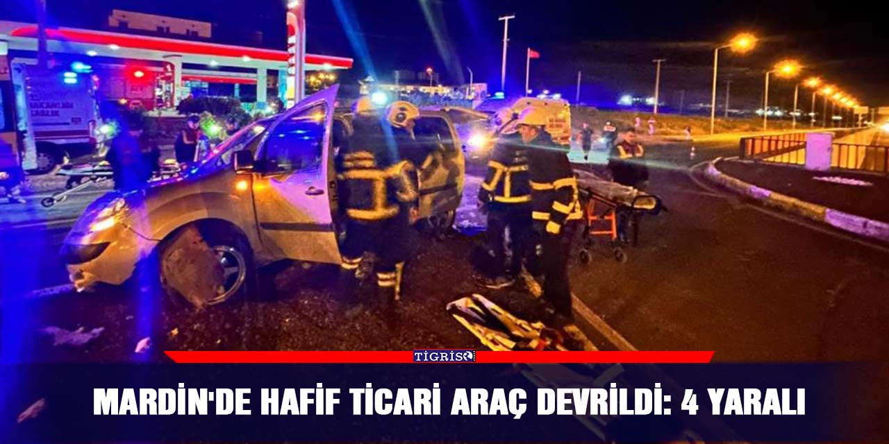 Mardin'de hafif ticari araç devrildi: 4 yaralı