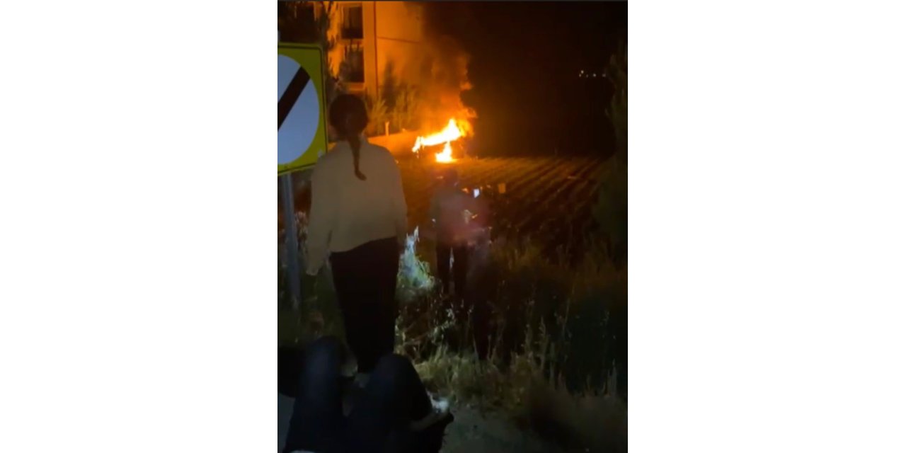 Otomobil takla attı, alev topuna döndü: 2 yaralı