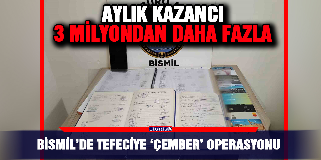 Bismil’de tefeciye ‘çember’ operasyonu:  Aylık kazancı 3 milyondan daha fazla