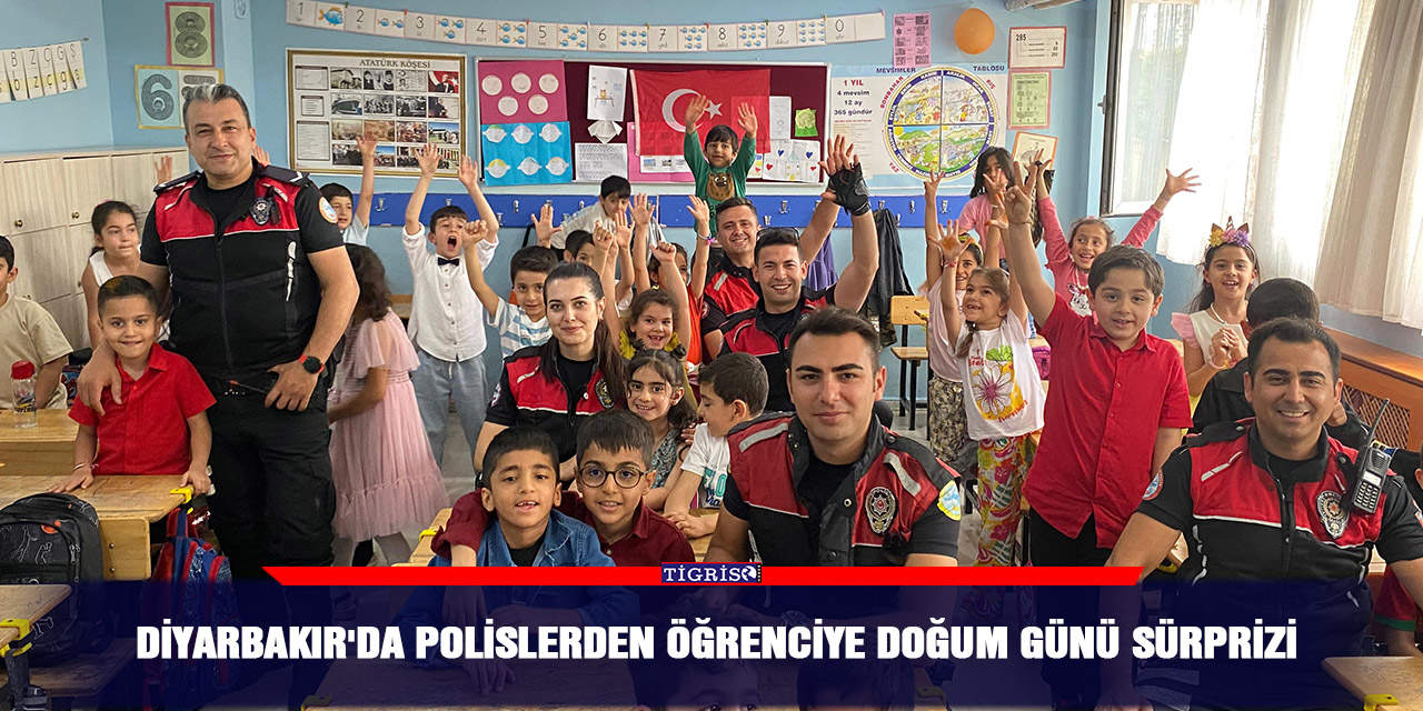 Diyarbakır'da polislerden öğrenciye doğum günü sürprizi