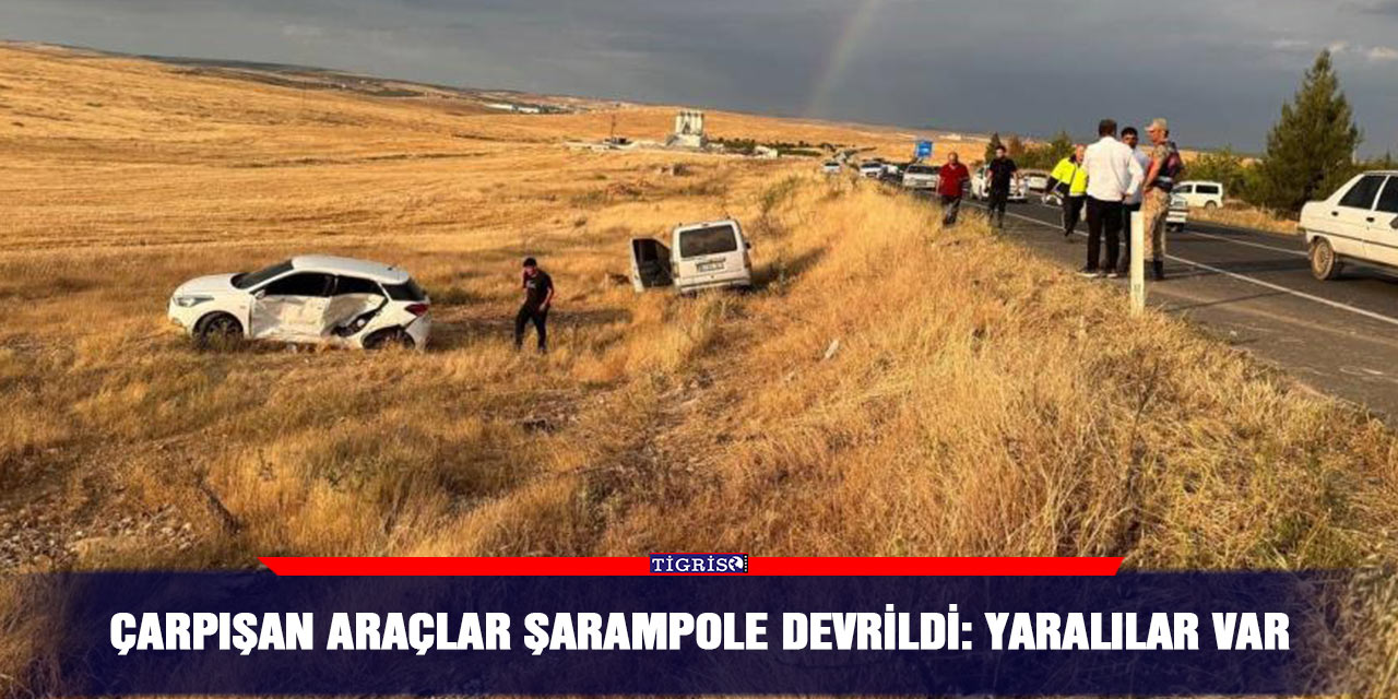 Çarpışan araçlar şarampole devrildi: 3 yaralı