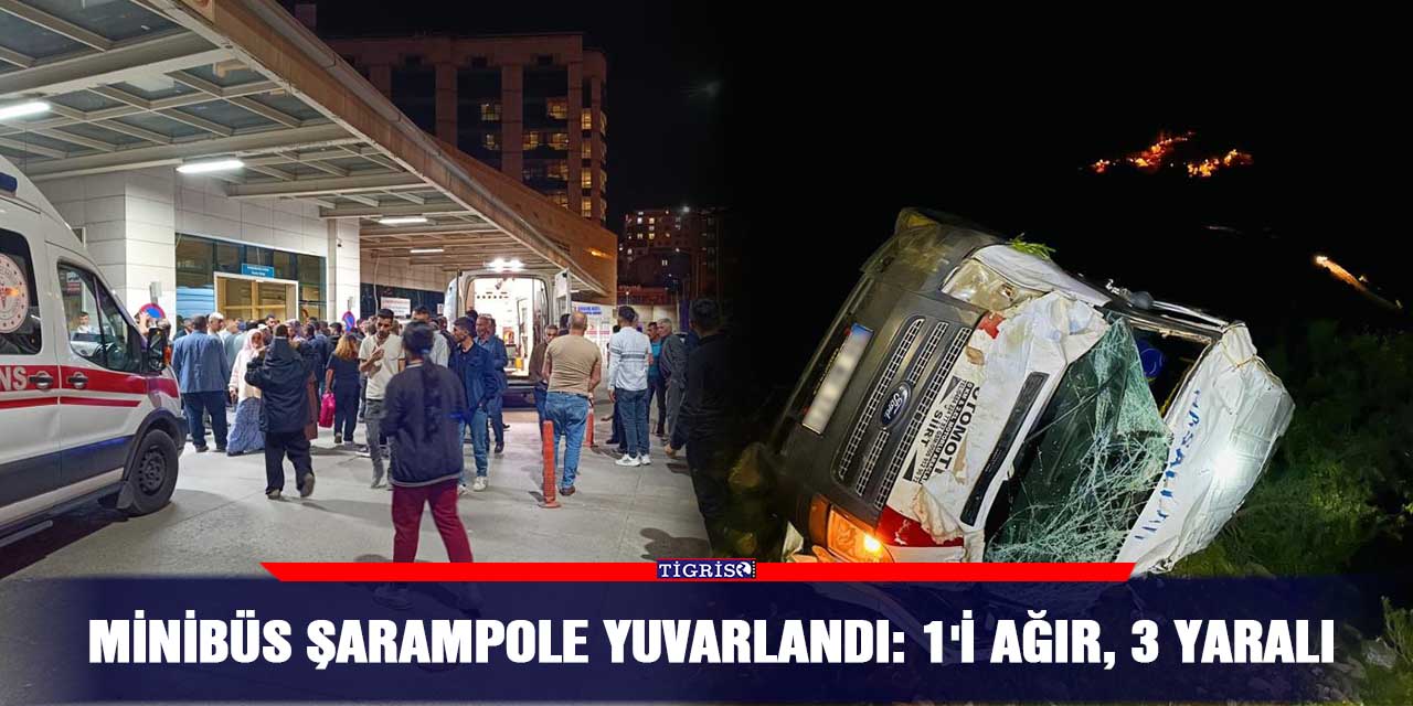 Minibüs şarampole yuvarlandı: 1'i ağır, 3 yaralı