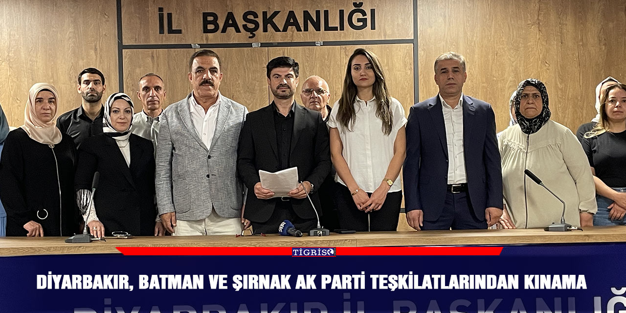 Diyarbakır, Batman ve Şırnak AK Parti teşkilatlarından kınama