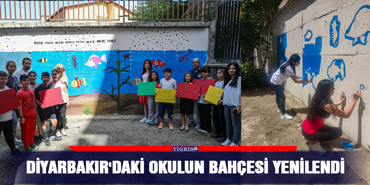 Diyarbakır'daki okulun bahçesi yenilendi