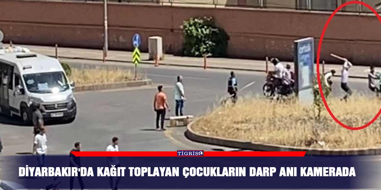 Diyarbakır'da kağıt toplayan çocukların darp anı kamerada