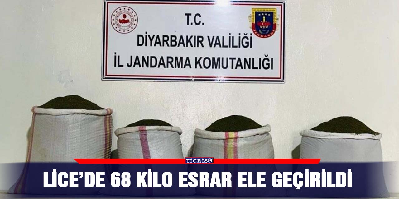 Lice’de 68 kilo esrar ele geçirildi