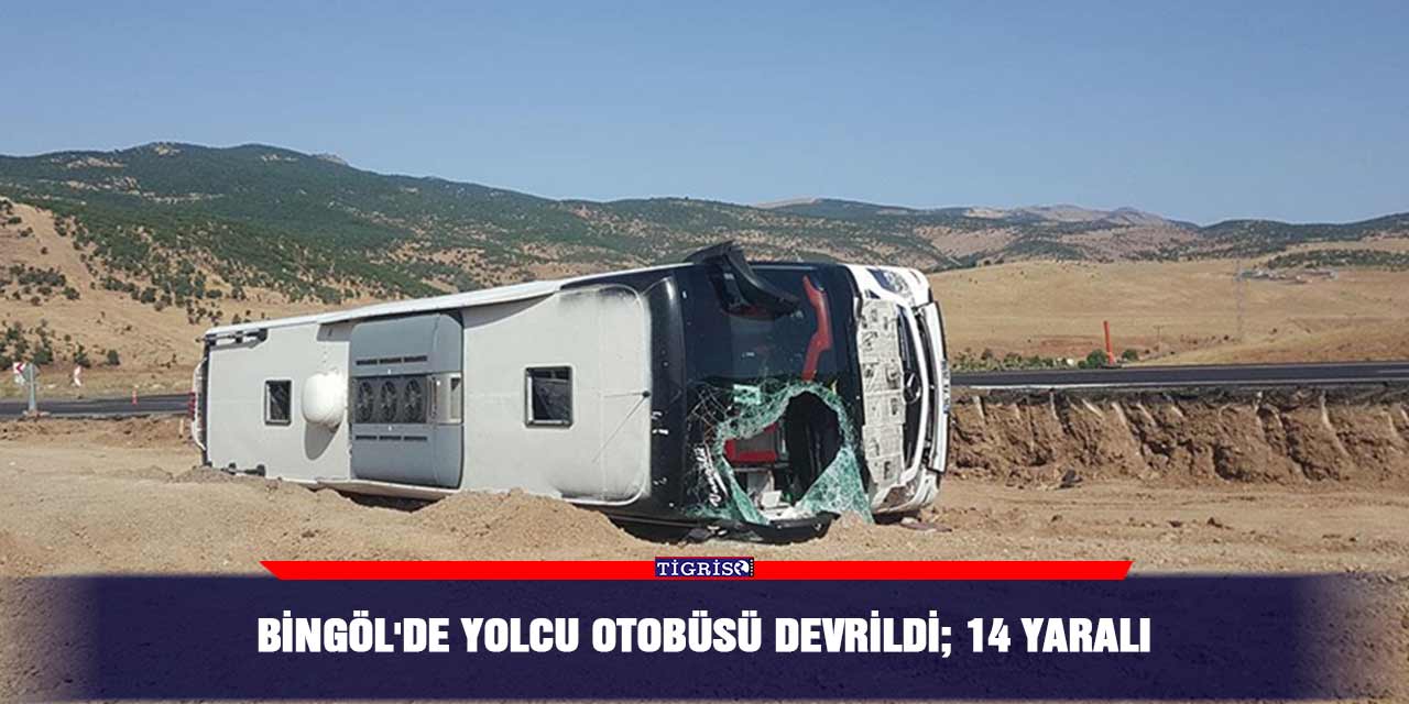 Bingöl'de yolcu otobüsü devrildi; 14 yaralı