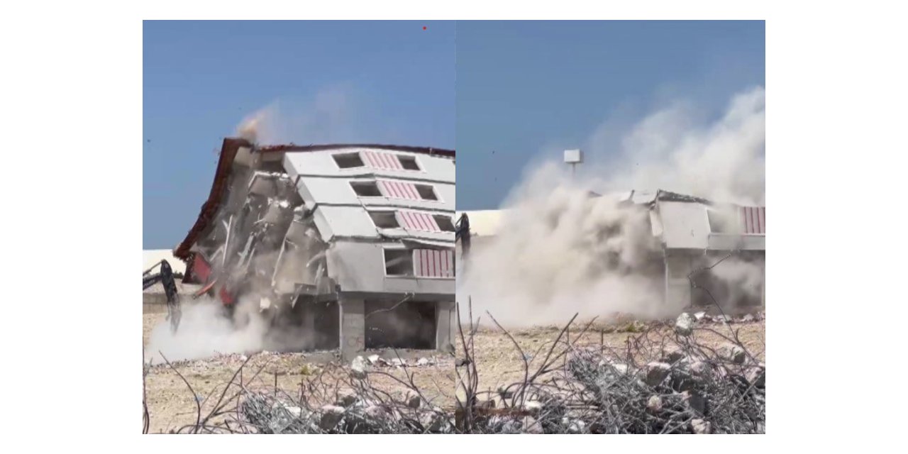 5 katlı bina böyle yıkıldı!