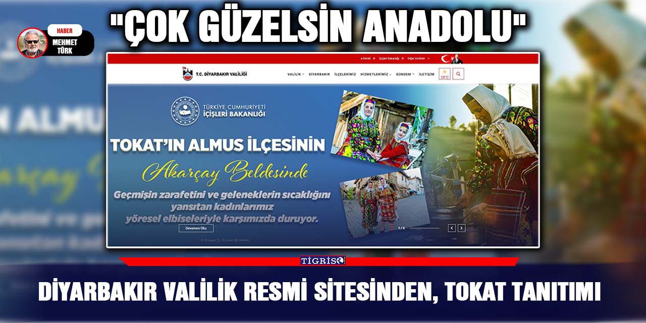 Diyarbakır Valilik Resmi sitesinden, Tokat tanıtımı