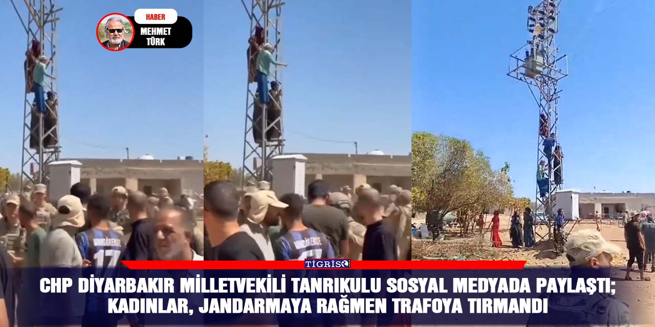 CHP Diyarbakır Milletvekili Tanrıkulu sosyal medyada paylaştı;  Kadınlar, jandarmaya rağmen trafoya tırmandı
