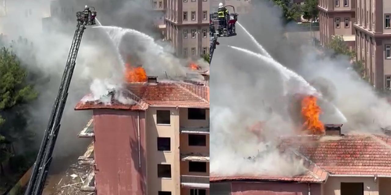 VİDEO - Diyarbakır'da lojman yangını!