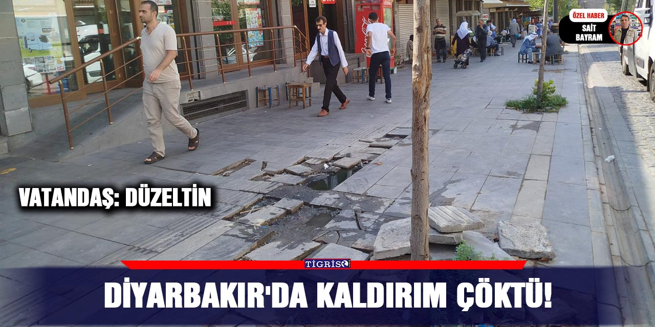 VİDEO -  Diyarbakır'da kaldırım çöktü!