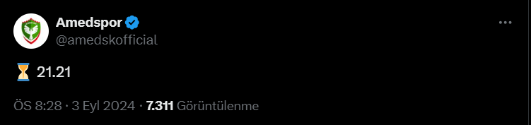 Amedspor’dan heyecanlandıran “21.21” paylaşımı
