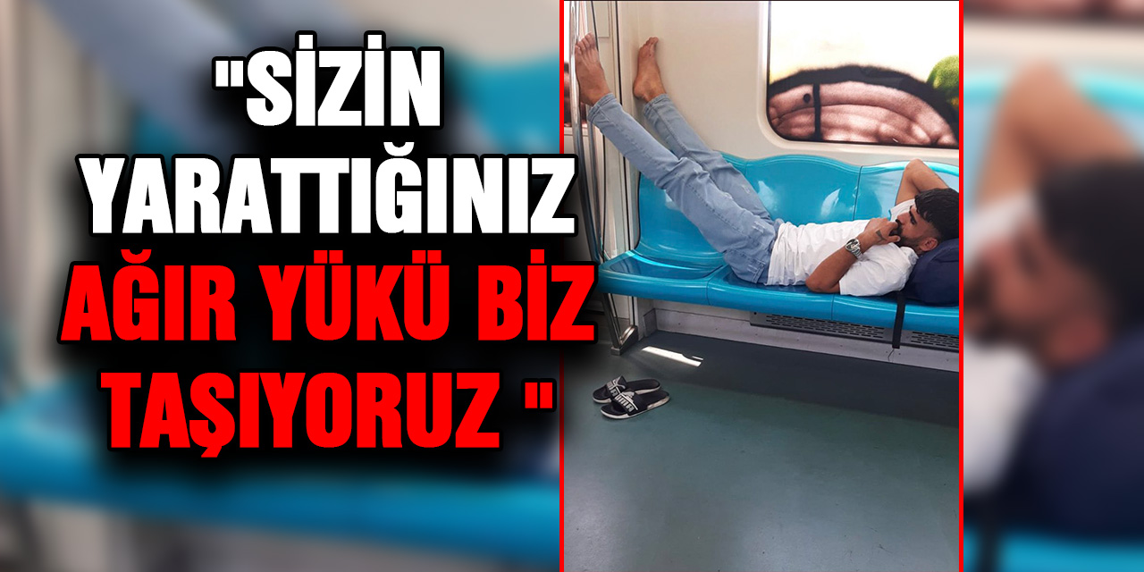 Marmaray'da uzandığı görüntüsüyle tepki çeken işçiden açıklama: "Sizin yarattığınız ağır yükü biz taşıyoruz "