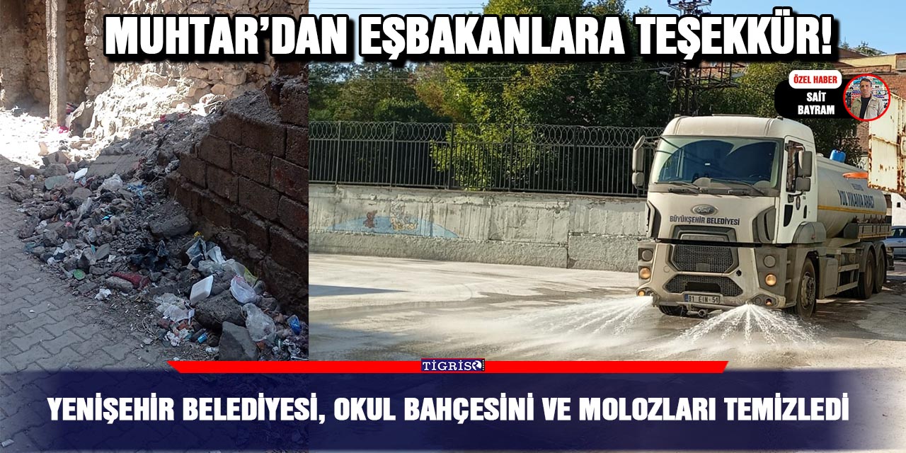 Yenişehir Belediyesi, okul bahçesini ve molozları temizledi