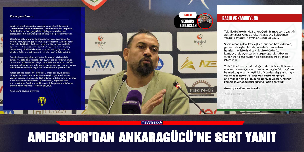 Amedspor’dan Ankaragücü’ne Sert Yanıt