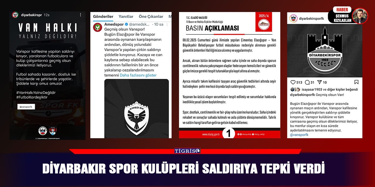 Diyarbakır spor kulüpleri saldırıya tepki verdi