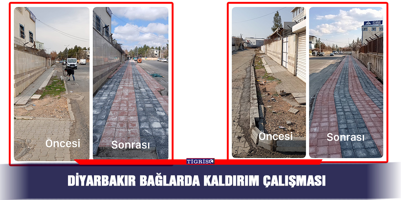 Diyarbakır Bağlarda kaldırım çalışması