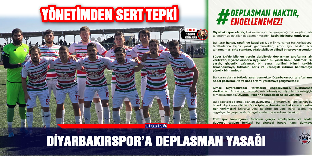 Diyarbakırspor’a deplasman Yasağı