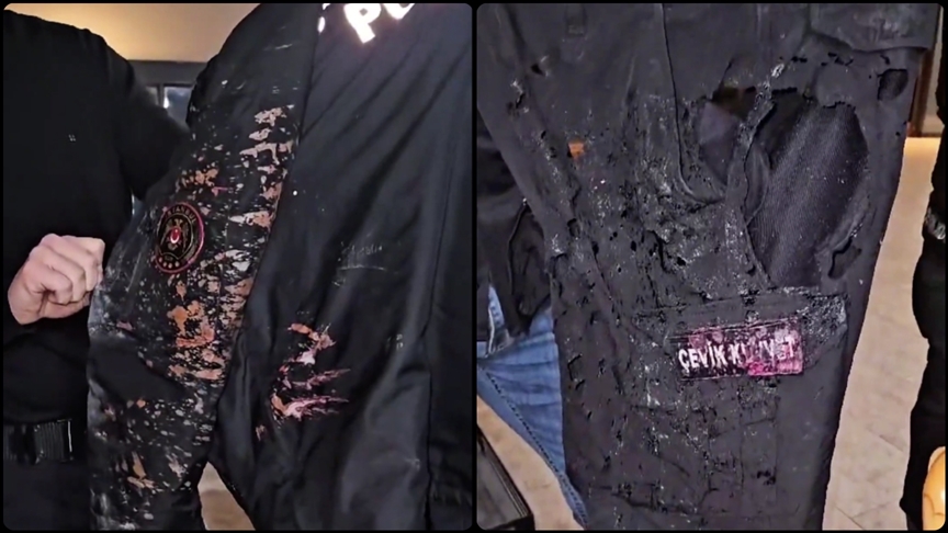 Yerlikaya: Polise asit atıldı