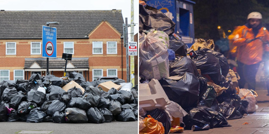 İngiltere'de grev krizi: Sokaklarda 17 bin ton çöp birikti