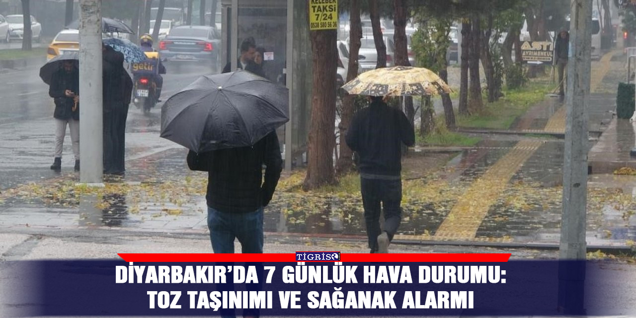 Diyarbakır'da 7 günlük hava durumu: Toz taşınımı ve sağanak alarmı