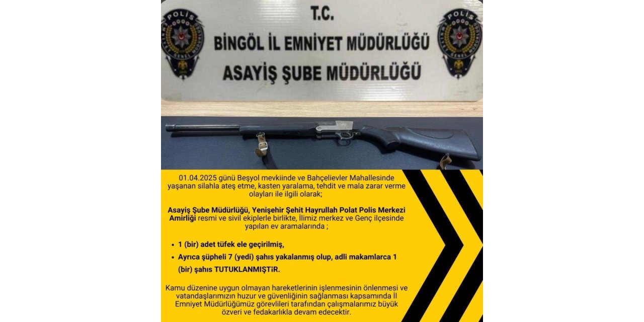 Bingöl’de 7 kişi yakalandı