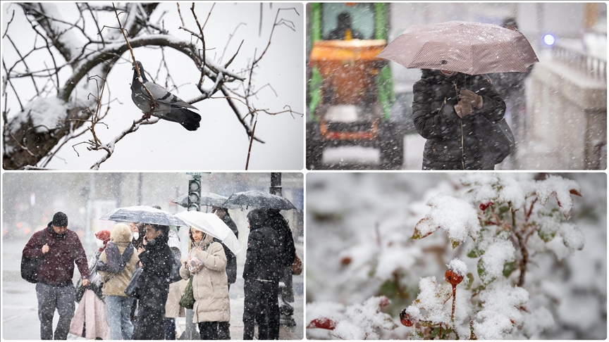 Ankara’ya kar yağdı