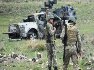 Kulp'ta resmi plakalı araç yakıldı