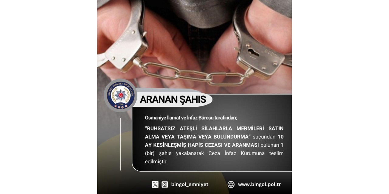 Bingöl’de aranan 7 şüpheli yakalandı