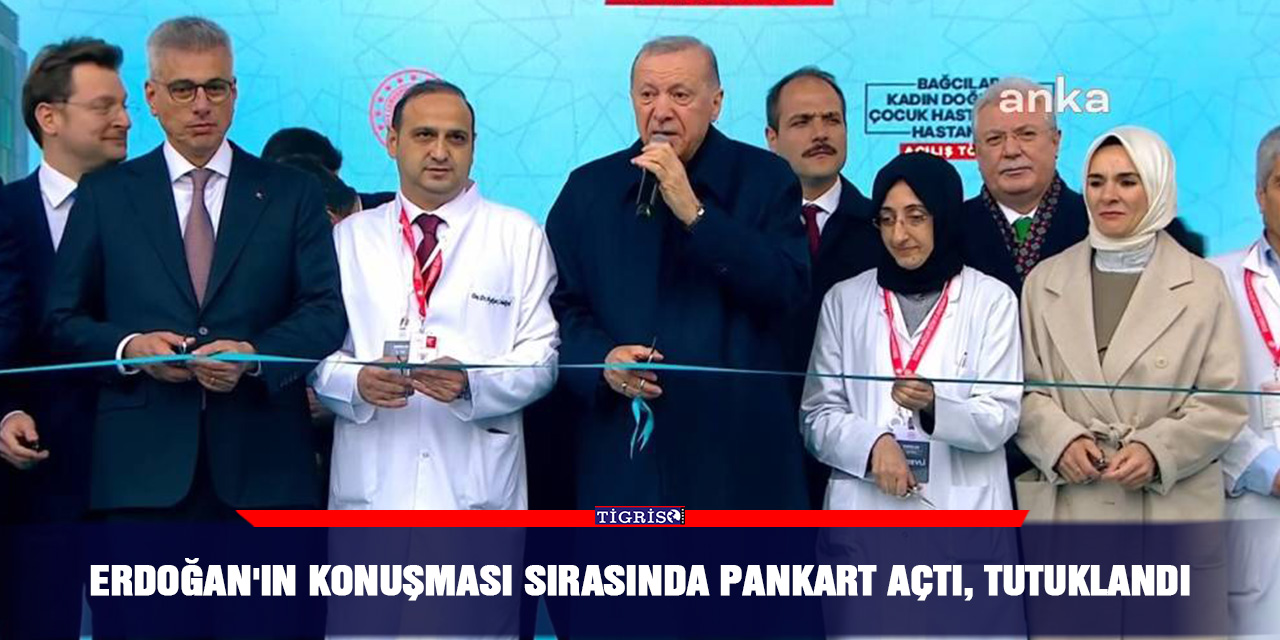 Erdoğan'ın Konuşması Sırasında Pankart açtı, tutuklandı
